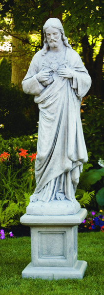 Sacred Heart of Jesus Life-size Cement Church Sculpture Garden Stone